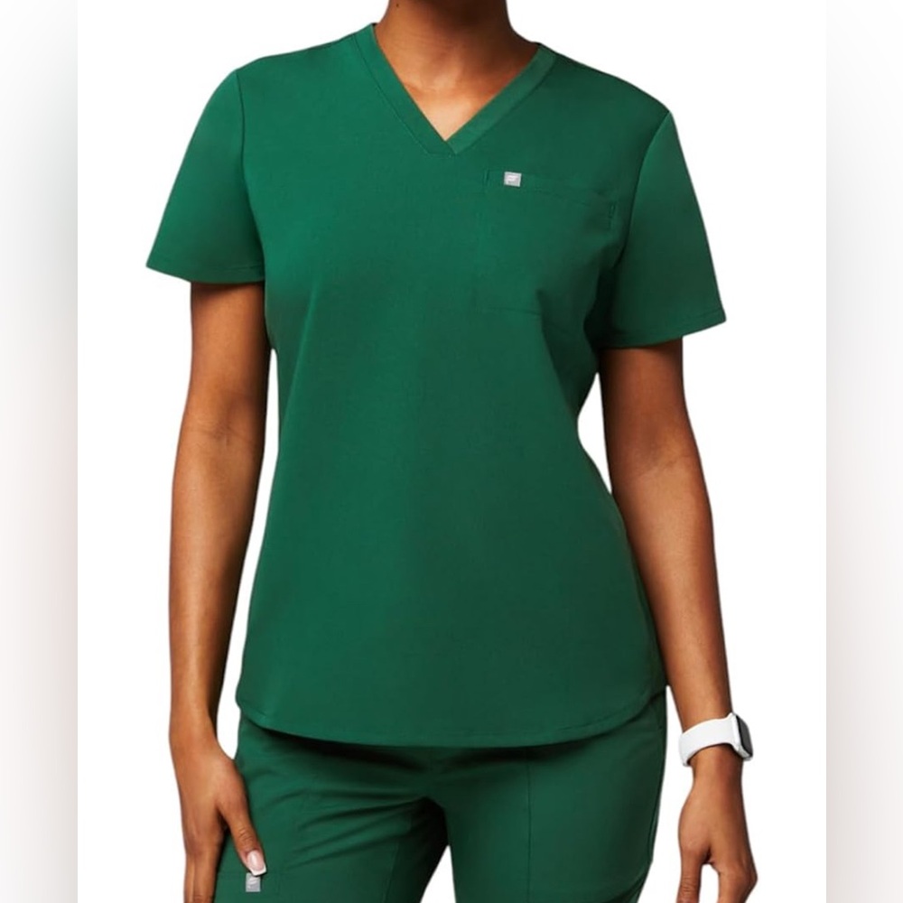 NWOT Fabletics Green V-Neck Scrub Top